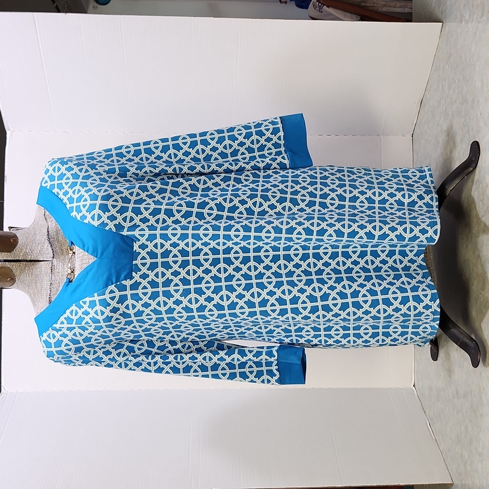 Charter Club tunic turquoise white L